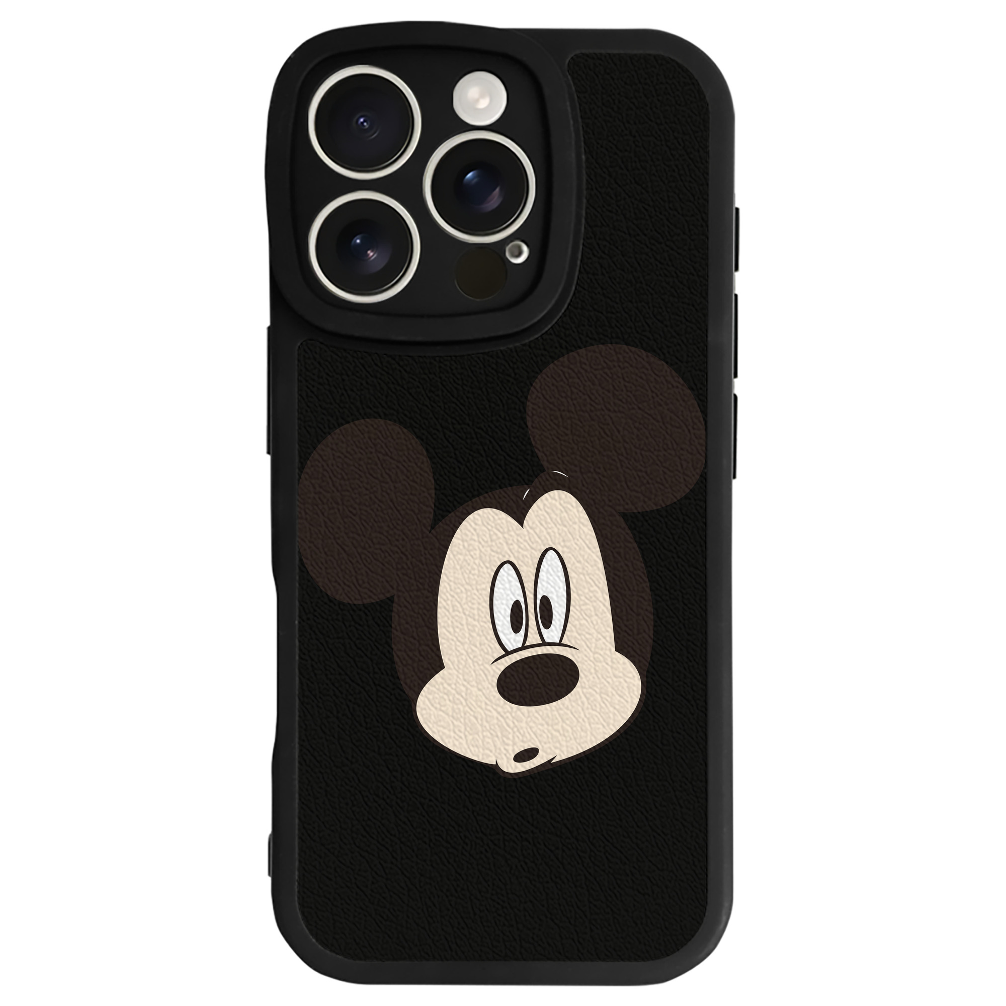 （画像用） ミッキーマウス Mickey Mouse 【iPhone 16シリーズ対応】シリコンスマホケース（レザー調） 材質：シリコン